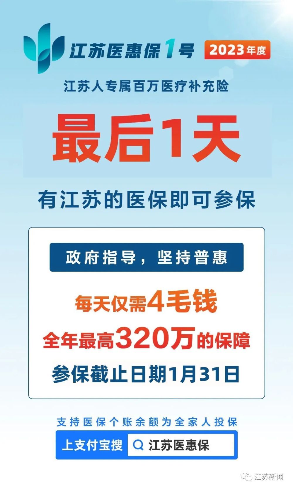 江苏医惠保1号，超300万人投保，普惠保障升级启航