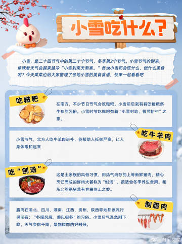 今日小雪饮食养生指南，如何吃得更健康？