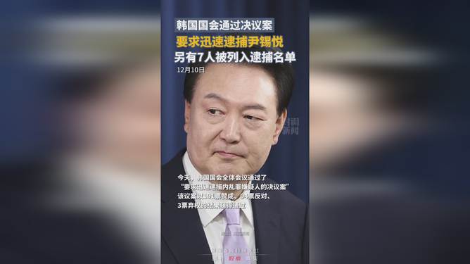 韩国国会通过迅速逮捕尹锡悦的决议案，意义与后果