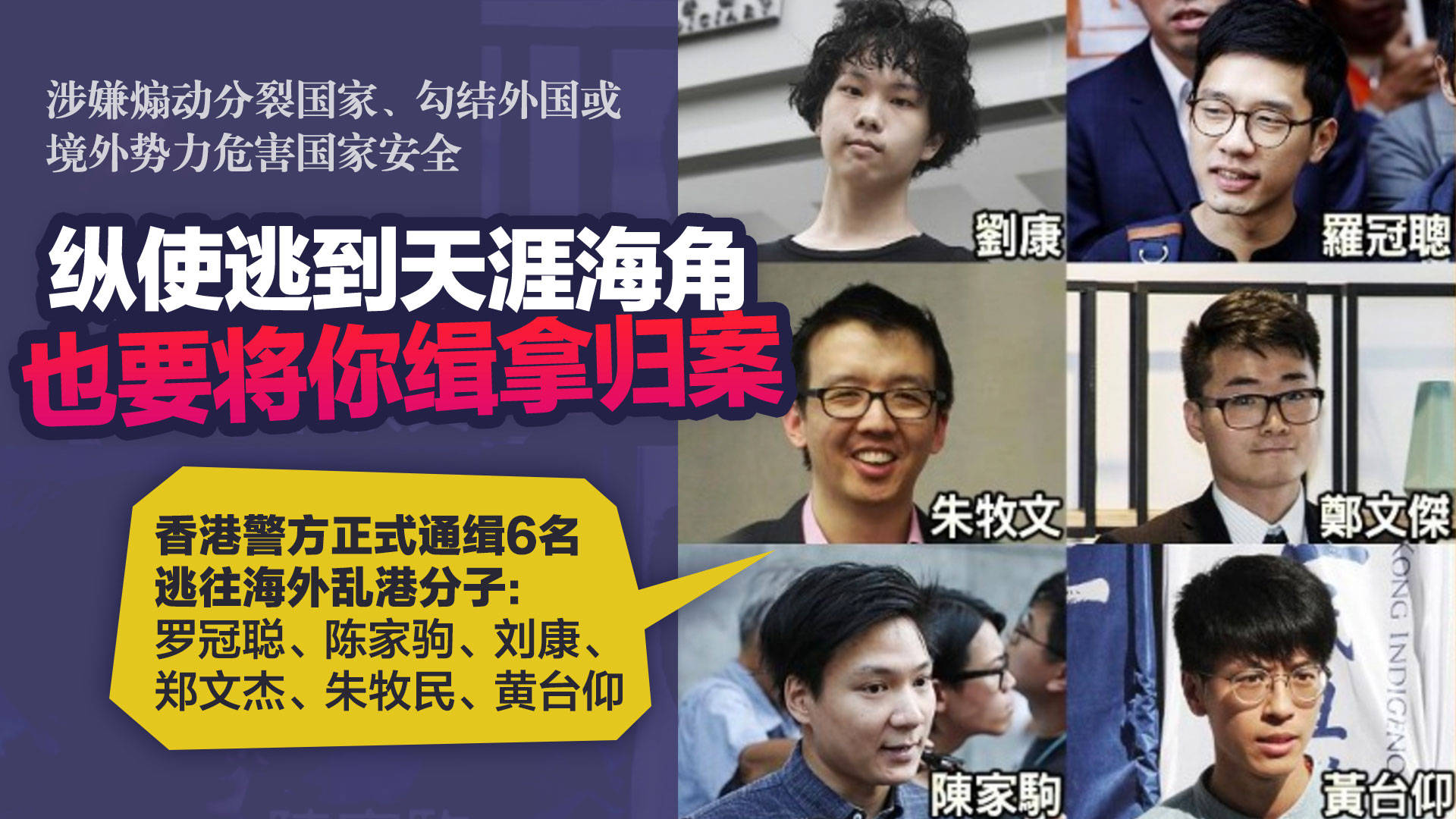 TVB前演员因煽动分裂国家被通缉